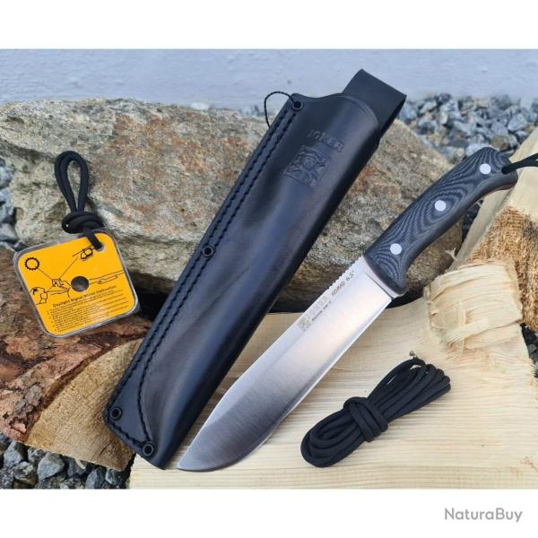 Joker Nomad CM137 Couteau bushcraft  - lame 14C28N, manche micarta et �tui Kydex