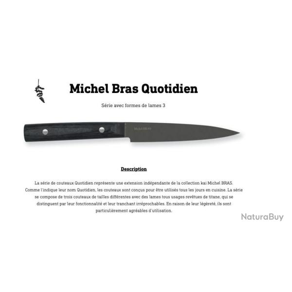 Michel Bras Kai BK-0025 Couteau d'office Quotidien No.1 Lame de 8 cm