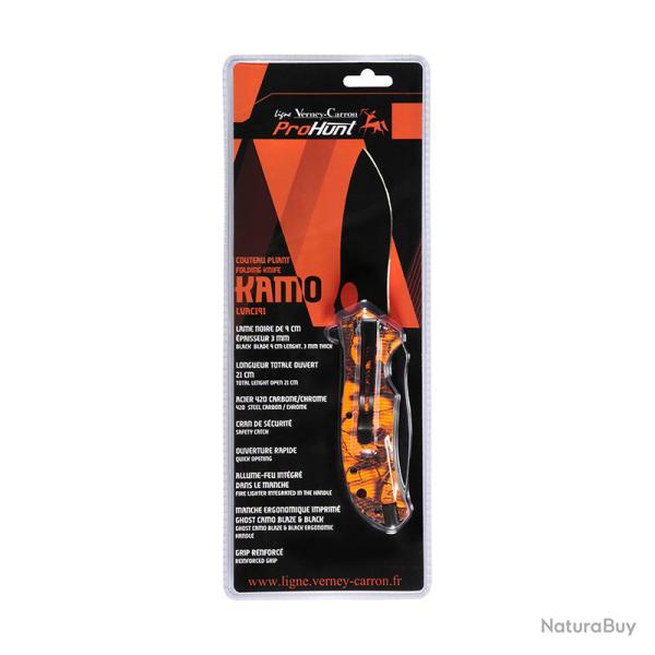 Couteau pliable avec impression camo orange