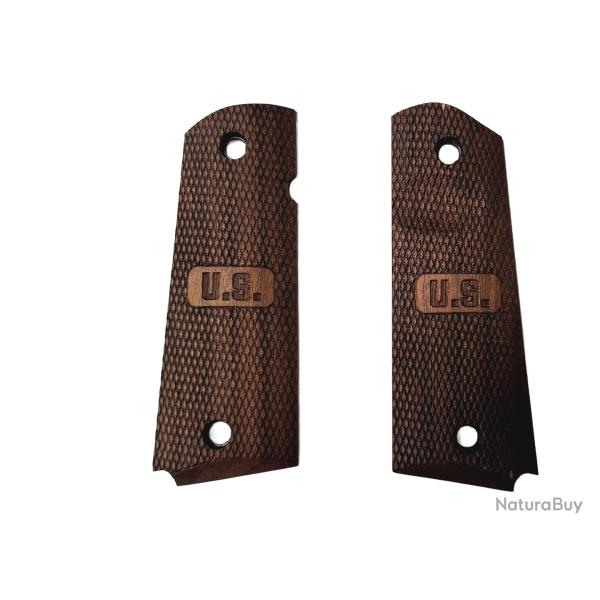 PLAQUETTES 1911 A1 BOIS US LOGO