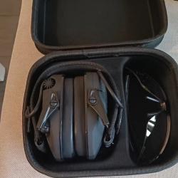 Casque anti bruit actifs Lunettes de protection Boite de rangement