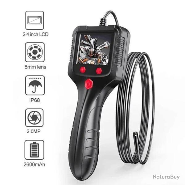 Cam�ra Endoscopique Industrielle �tanche �cran IPS 2.4 Endoscope 2600mAh - LIVRAISON GRATUITE