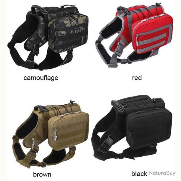 Harnais Ext�rieur Chiens Moyens et Grands - Avec Sacoches - Animaux de Compagnie LIVRAISON GRATUITE