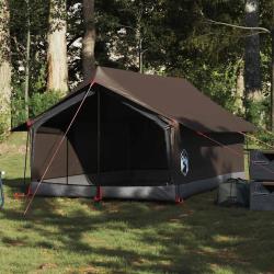 Tente de camping 2 personnes marron imperm&eacute;able alsavelo