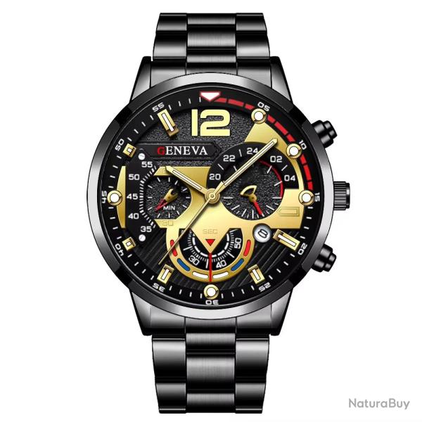 Montres pour hommes de mode montre-bracelet � quartz analogique avec bracelet en acier inoxydable av