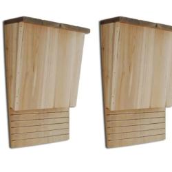 Maison chauve souris bois massif 22x12x34 cm abri ext&eacute;rieur lot 2