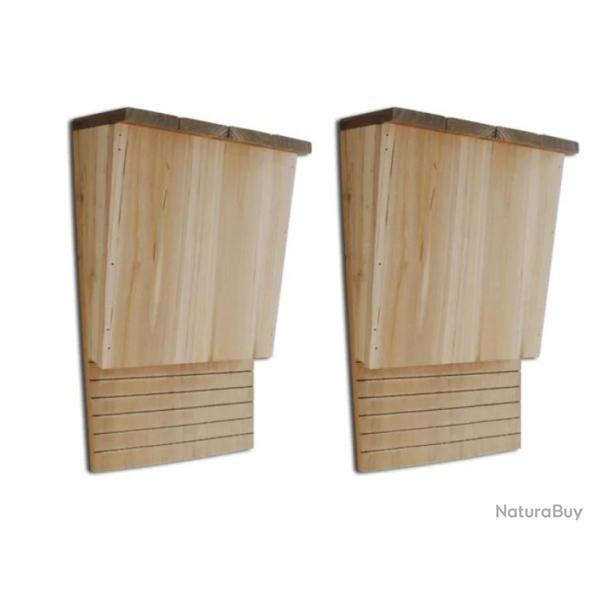 Maison chauve souris bois massif 22x12x34 cm abri ext�rieur lot 2