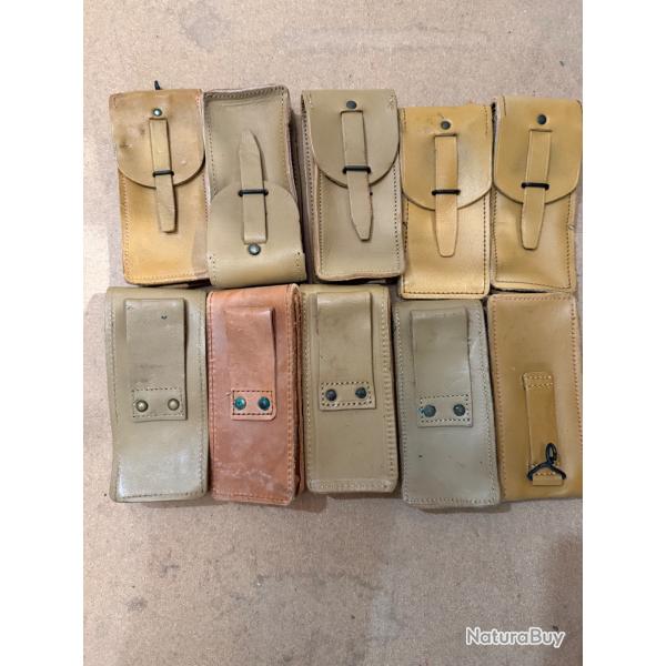Pochette cuir pour entretien kit Mas36/ mas49-46 vide  arm�e francaise ( lot de 10 )