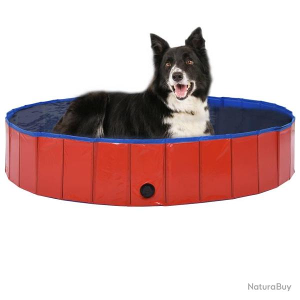 Piscine pliable pour chiens Rouge 160x30 cm PVC alsavelo