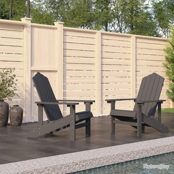 Chaises de jardin Adirondack lot de 2 PEHD Anthracite