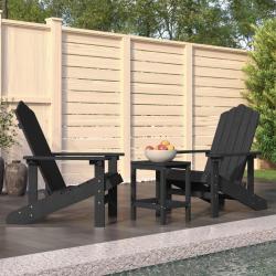 Chaises de jardin Adirondack avec table PEHD Anthracite