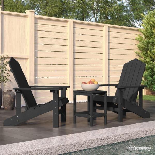 Chaises de jardin Adirondack avec table PEHD Anthracite