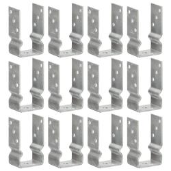 Piquets de cl&ocirc;ture 12 pcs argent&eacute; 8x6x15 cm acier galvanis&eacute;