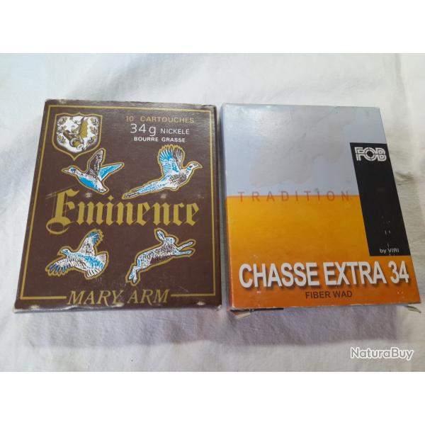 Cartouches Mary 12/70 et Fob 12/67 plomb de 8