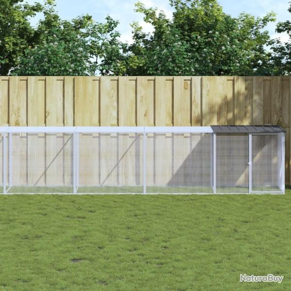 Poulailler avec toit anthracite 803x98x90 cm acier galvanis�