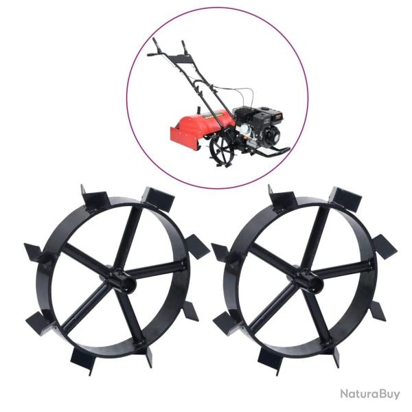 Roues m�talliques pour cultivateur � essence 6,5 ch 2 pcs