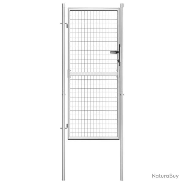 Portail de jardin en acier galvanis� 100 x 175 cm argent