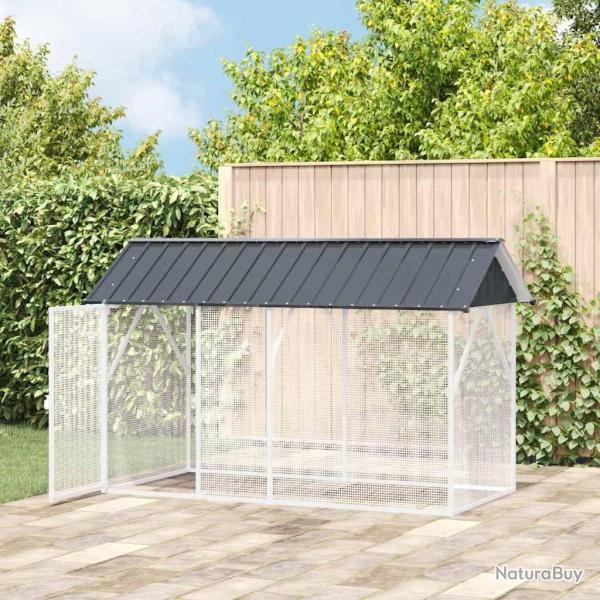 Cage � oiseaux anthracite 112 x 227 x 141 cm en acier.