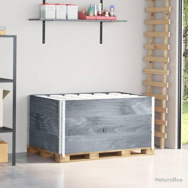 Colliers de palette 3 pcs gris 120x80 cm bois de pin solide