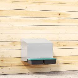 Nichoir &agrave; poules 2 compartiments, fixation murale, acier galvanis&eacute;