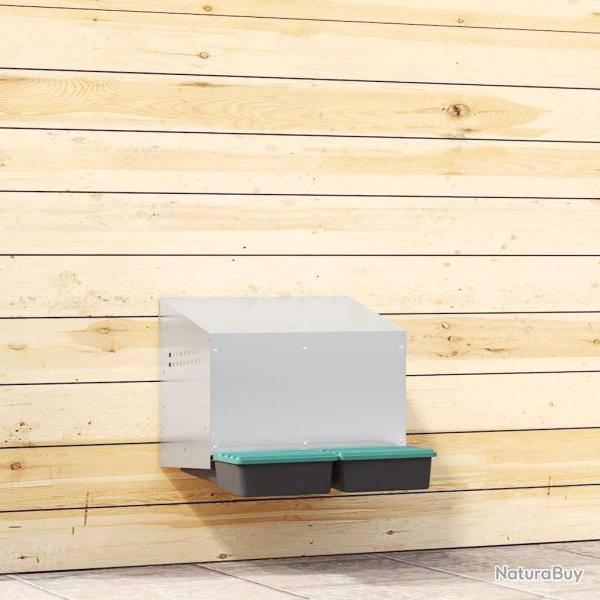 Nichoir � poules 2 compartiments, fixation murale, acier galvanis�