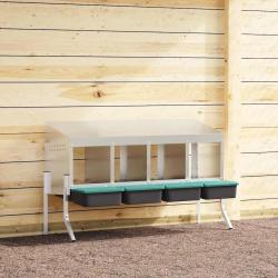 Nichoir &agrave; poules4 compartiments avec pieds en acier galvanis&eacute;