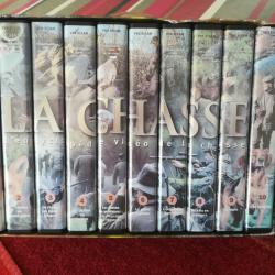 lot de 10 cassettes video VHS sur la CHASSE.
