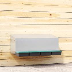 Nichoir &agrave; poules4 compartiments, fixation murale, acier galvanis&eacute;