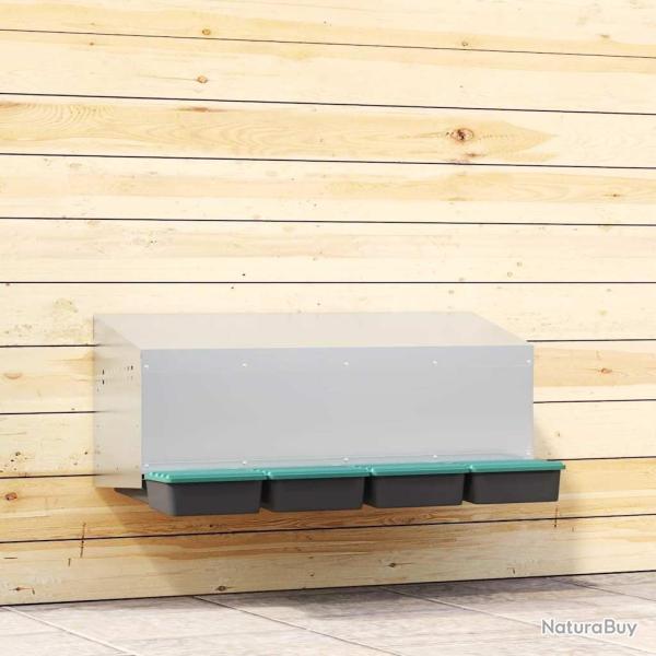Nichoir � poules4 compartiments, fixation murale, acier galvanis�
