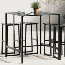 Table de bar noir 100x100x110 cm acier enduit de poudre