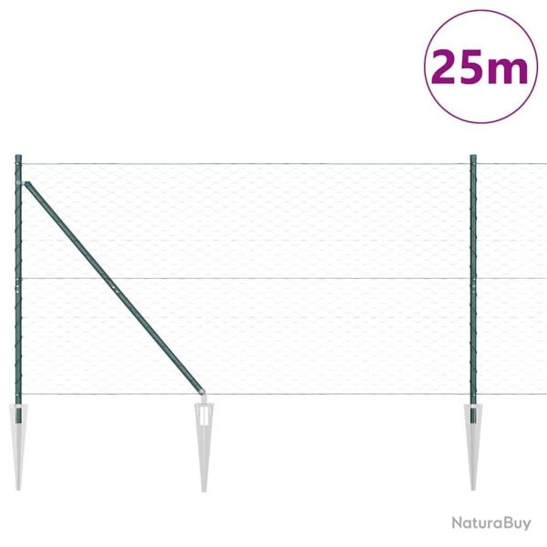 Poteau de cl�ture. Vert 25 x 1,2 m (treillis 50 mm) Acier