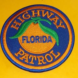 TISSU PATCH  : HIGHWAY PATROL FLORIDA , DIAMETRE 10&nbsp;CM , BON ETAT VOIR PHOTOS . POUR TOUT RENSEIGNEM