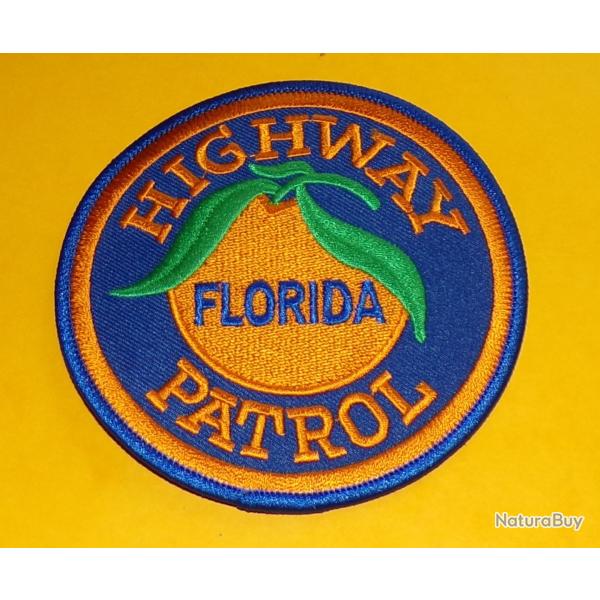TISSU PATCH  : HIGHWAY PATROL FLORIDA , DIAMETRE 10�CM , BON ETAT VOIR PHOTOS . POUR TOUT RENSEIGNEM