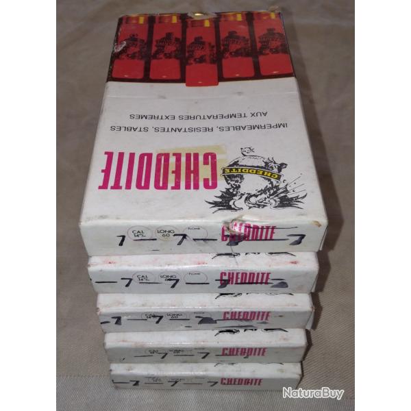 Lot cartouches 14 mm long 60 plombs 7