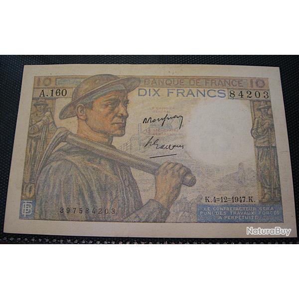 billet de 20 francs mineur du 4-12-1947
