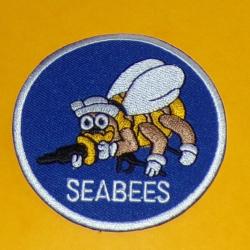 TISSU PATCH : ARMEE AMERICAINE SEABEES , DIAMETRE 7&nbsp;CM , BON ETAT VOIR PHOTOS . POUR TOUT RENSEIGNEM