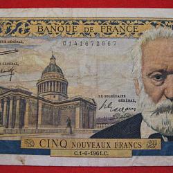billet de 5 nf  VICTOR HUGO du 1-6-1961 ttb