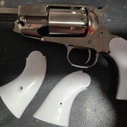 Plaquettes de crosse pour Pietta remington 1858 blanche neuves en r&eacute;sine &eacute;poxy ! Voir