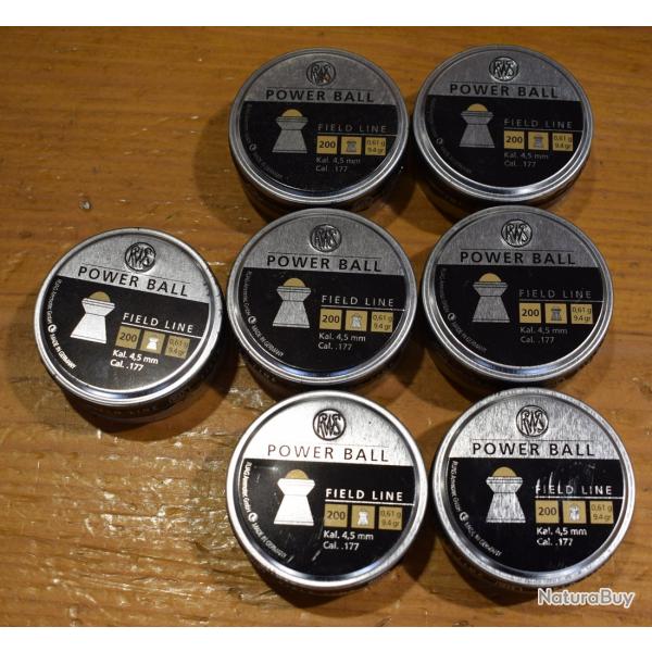 lot de 7 boites RWS Power ball de 200 plombs  a 1�