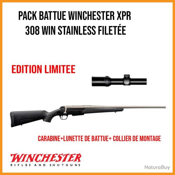 Pack BATTUE WINCHESTER XPR 308 win Stainless + lunette Montage m�dium