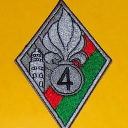 TISSU PATCH : LEGION 4&egrave;me REGIMENT ETRANGER D'INFANTERIE , DIAMETRE 9 CM , BON ETAT VOIR PHOTOS . PO