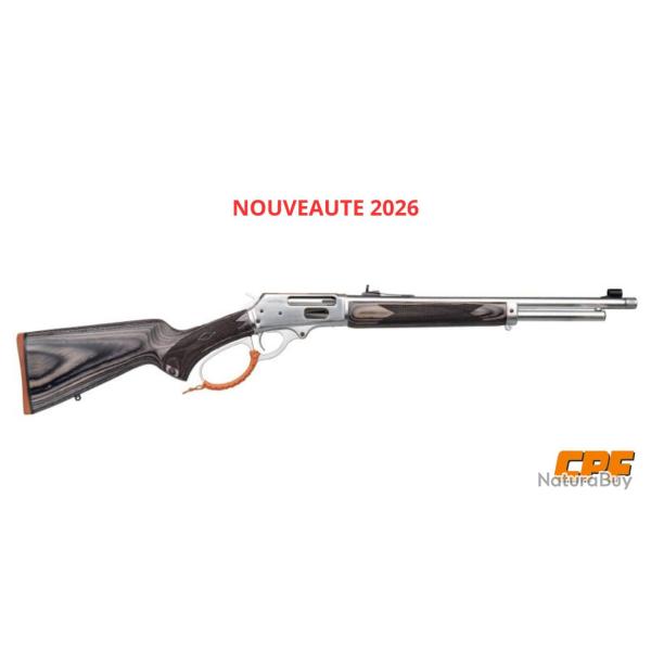 CARABINE A LEVIER SOUS-GARDE HUGTEK LVR SMLYSE CALIBRE 45-70 GVT CHROMEE LAMELLE 20" (51CM)