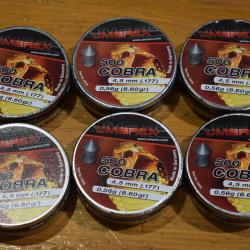 lot de 6 boites de 500 plombs umarex cobra 4,5mm de   a 1�