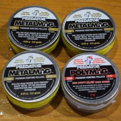 lot de 4 boites de 200 plombs Predator 4,5mm de   a 1�