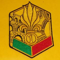 TISSU PATCH : LEGION 1er REGIMENT ETRANGER DE GENIE , DIAMETRE 9 CM , BON ETAT VOIR PHOTOS . POUR TO