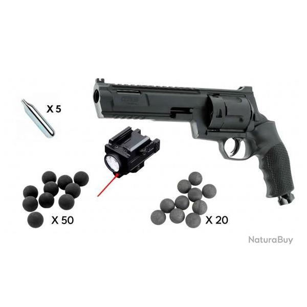 Pack Laser Revolver T4E HDR68 TR68 GEN2 - Balle Caoutchouc acier