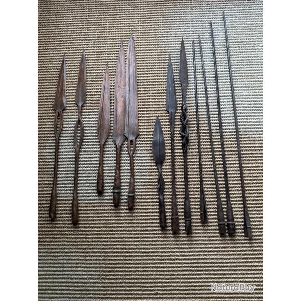 12 pointes de lance africaine tres anciennes