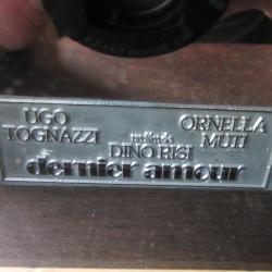 Plaque impression publicitaire film Dernier Amour 1978