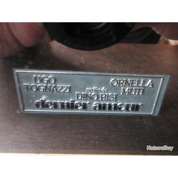 Plaque impression publicitaire film Dernier Amour 1978