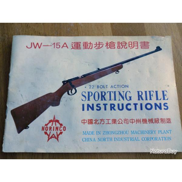 Manuel vintage Norinco JW-15A 22 long rifle